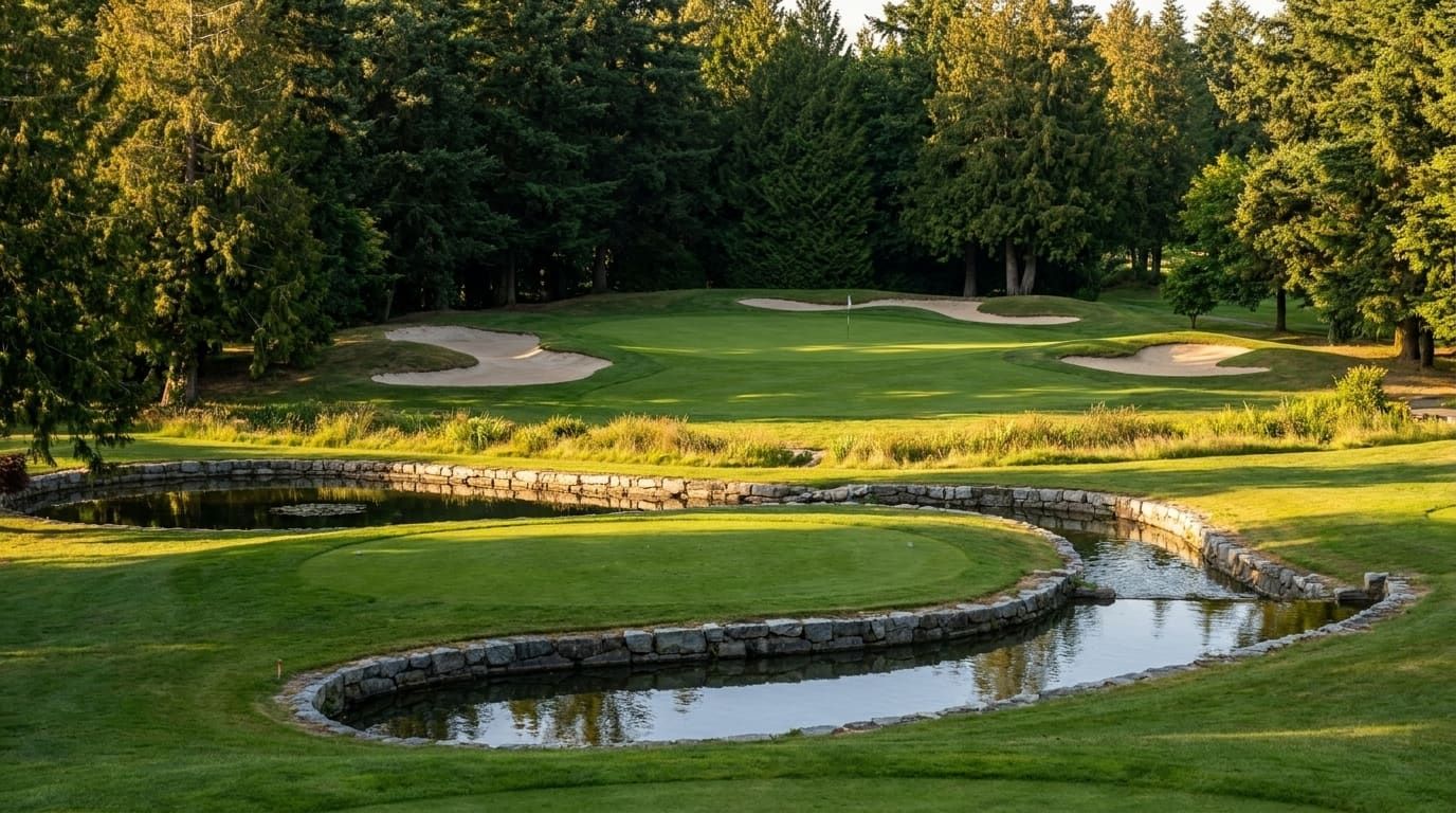 Illustrative placeholder view of hole 3, a 111 yard par 3