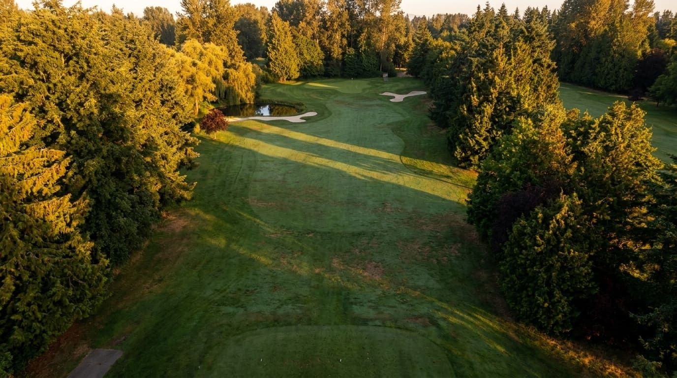 Illustrative placeholder view of hole 9, a 259 yard par 4
