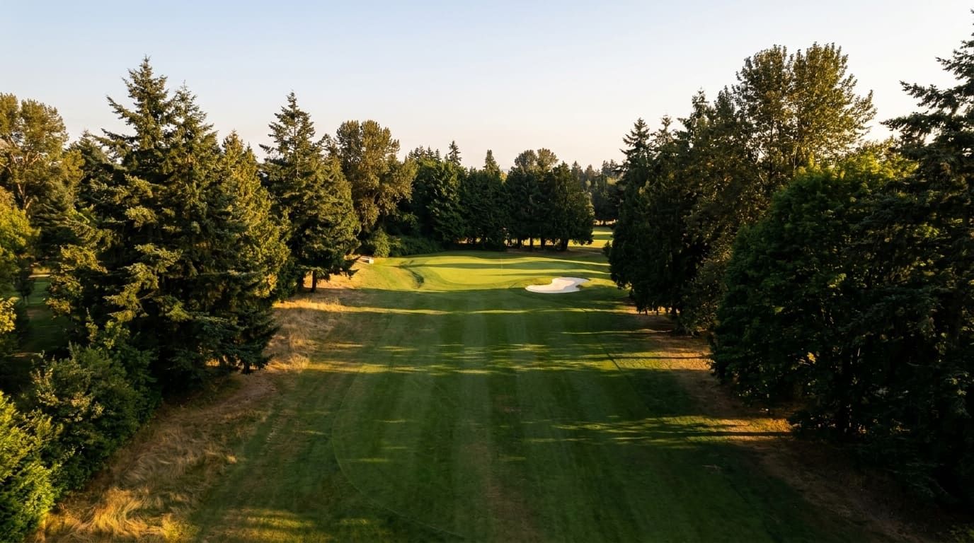 Illustrative placeholder view of hole 13, a 164 yard par 3