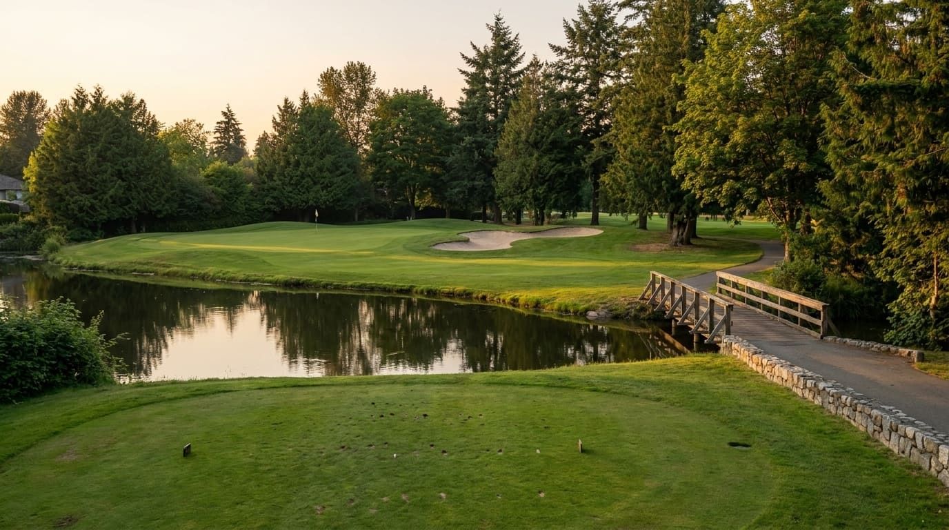 Illustrative placeholder view of hole 15, a 87 yard par 3